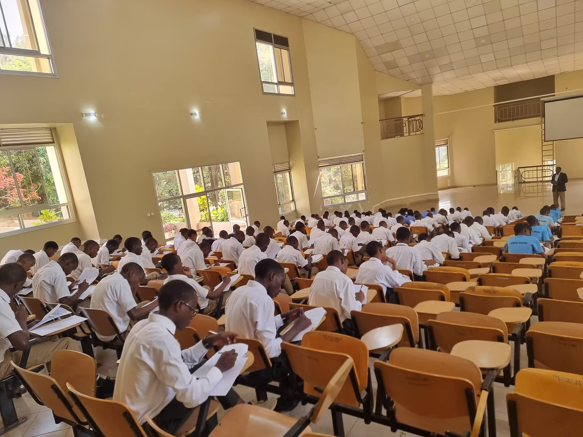 Students taking part in the Rwanda Mathematics Competition